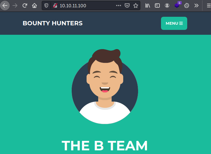 Bounty Hackers Web page