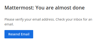 Mattermost email verify