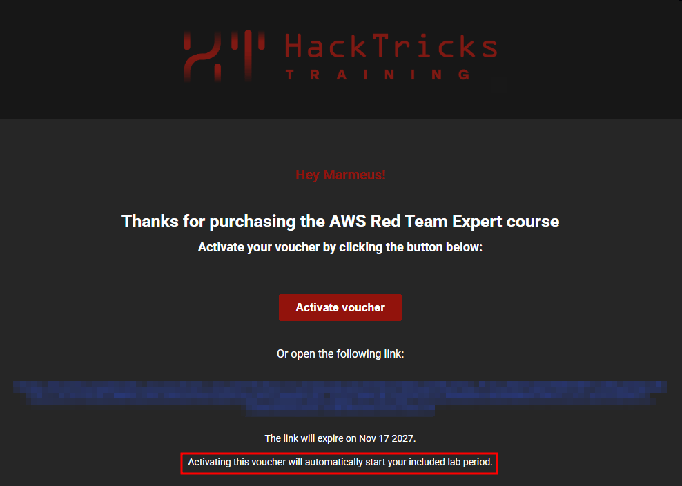 Activate Voucher Email