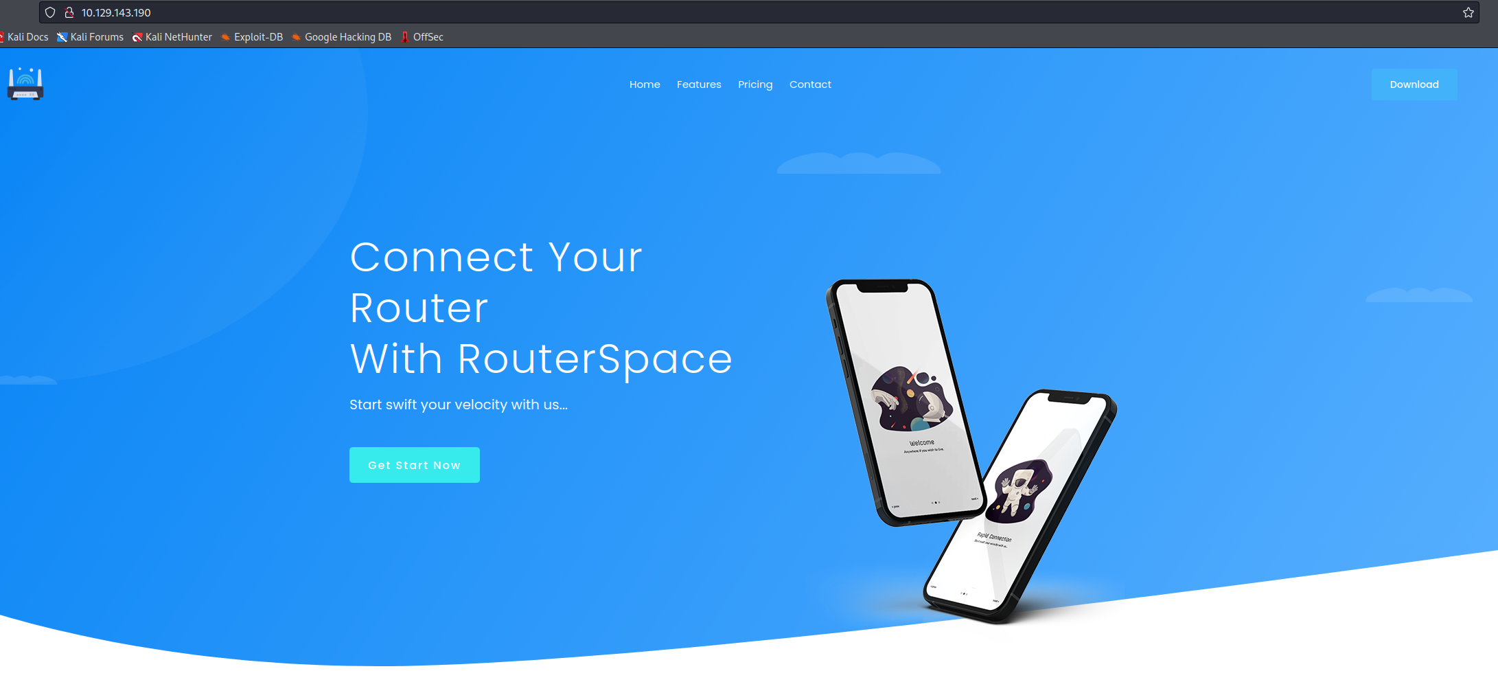 RouterSpace web page