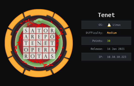 Cover Image for Tenet - [HTB]