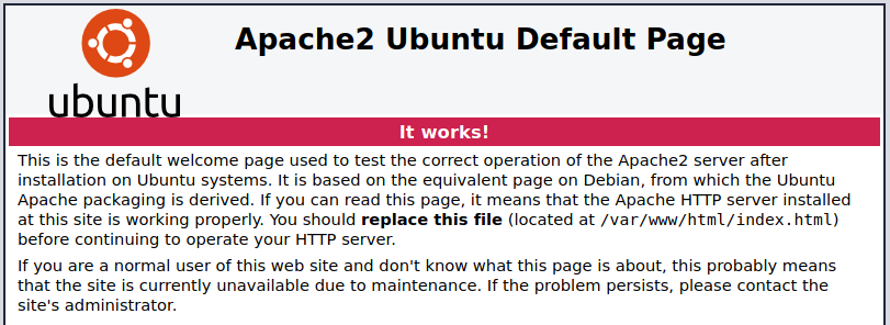 Apache Web page